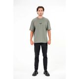 gmg firenze Bisiklet Yaka Error Baskılı Erkek T-Shirt - Yeşil