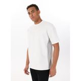 GMG FIRENZE Bisiklet Yaka Garnili Scuba T-Shirt, XL, 5003266279, Ekru, Erkek