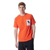 GMG FIRENZE Bisiklet Yaka Göğsü Baskılı%100 Pamuk Oversize T-Shirt, M, 5003163309, Turuncu, Erkek