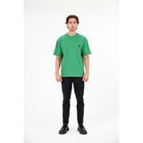 gmg firenze Bisiklet Yaka Göğsü Piksel Kalp Baskılı Erkek T-Shirt - Yeşil