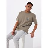 GMG FIRENZE Bisiklet Yaka Its Ok Baskılı T-Shirt, L, 5003265780, Haki, Erkek