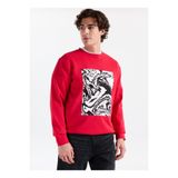 GMG FIRENZE Bisiklet Yaka Kırmızı Erkek Sweatshırt GU25MFW08034