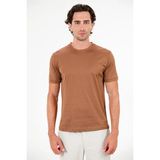 gmg firenze Bisiklet Yaka Kol Ucu Duble Basic Erkek T-Shirt - Karamel - XL