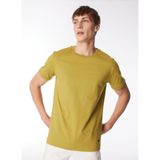 GMG FIRENZE Bisiklet Yaka Kol Ucu Duble%100 Pamuk Slim Fit T-Shirt, L, 5003162773, Yağ, Erkek