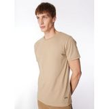 GMG FIRENZE Bisiklet Yaka Kol Ucu Duble%100 Pamuk Slim Fit T-Shirt, XL, 5003162780, Vizon, Erkek