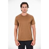gmg firenze Bisiklet Yaka Kol Ucu ve Yakası Trikolu Basic Erkek T-Shirt - Karamel - 2XL