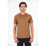 gmg firenze Bisiklet Yaka Kol Ucu ve Yakası Trikolu Basic Erkek T-Shirt - Karamel