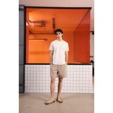 gmg firenze Bisiklet Yaka Merserize Slim Fit Erkek T-Shirt - Ekru