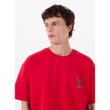 GMG FIRENZE Bisiklet Yaka Oh No Baskılı T-Shirt, 2XL, 5003266334, Kırmızı, Erkek