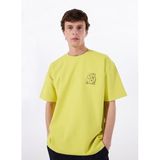 GMG FIRENZE Bisiklet Yaka Oh No Baskılı T-Shirt, L, 5003266314, Sarı, Erkek