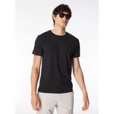 GMG FIRENZE Bisiklet Yaka Önü Taşlı Yazılı%100 Pamuk Slim Fit T-Shirt, S, 5003163341, Siyah, Erkek
