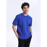 GMG FIRENZE Bisiklet Yaka Oversize Kazak, L, 5003316506, Saks, Erkek