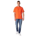 GMG FIRENZE Bisiklet Yaka Sırtı Baskılı%100 Pamuk Oversize T-Shirt, L, 5003160153, Turuncu, Erkek