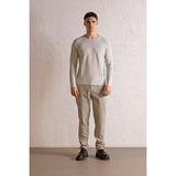 gmg firenze Bisiklet Yaka Slim Fit Erkek Kazak - Taş
