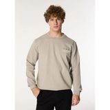 gmg firenze Bisiklet Yaka Sol Göğüs Üzeri Baskılı Erkek Sweatshirt - Taş
