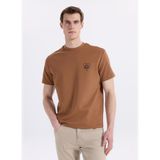 GMG FIRENZE Bisiklet Yaka T-Shirt, S, 5003368418, Karamel, Erkek