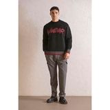 gmg firenze Bisiklet Yaka Whatever Tasarımlı Erkek Kazak - Antrasit - 2XL