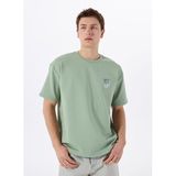 GMG FIRENZE Bisiklet Yaka Yeah Baskılı T-Shirt, M, 5003266340, Mint, Erkek