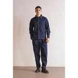 gmg firenze Denim Regular Fit Erkek Dış Gömlek - Indigo - 2XL