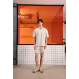 gmg firenze Dik Yaka Pamuklu Regular Fit Erkek T-Shirt - Bej