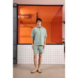 gmg firenze Dik Yaka Pamuklu Regular Fit Erkek T-Shirt - Mint