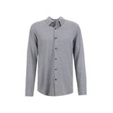 GMG FIRENZE Düğmeli Slim Fit Çizgili Gömlek, M, 5003330841, Gri, Erkek