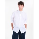 GMG FIRENZE Düğmeli Slim Fit Gömlek, L, 5003368316, Ekru, Erkek