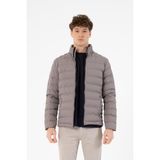 gmg firenze Fermuarlı Slim Fit Şişme Erkek Mont - Gri