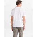 gmg firenze Gmg Fırenze Beyaz Erkek Slim Fit Flamlı T-Shirt GU26MSS03005 - Ekru