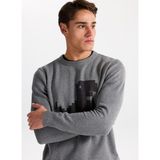 gmg firenze Gmg Fırenze Bisiklet Yaka Regular Fit Gri Erkek Kazak GU25MFW04014 - 2XL