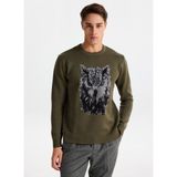gmg firenze Gmg Fırenze Bisiklet Yaka Regular Fit Haki Erkek Kazak GU25MFW04018