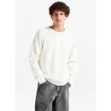 gmg firenze Gmg Fırenze Bisiklet Yaka Slim Fit Ekru Erkek Kazak GU25MFW04029 - XL