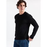 gmg firenze Gmg Fırenze Bisiklet Yaka Slim Fit Siyah Erkek Kazak GU25MFW04030