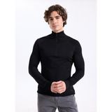 gmg firenze Gmg Fırenze Dik Yaka Slim Fit Siyah Erkek Kazak GU25MFW04031 - 2XL