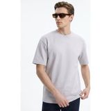 gmg firenze Gmg Fırenze Ekru Erkek Bisiklet Yaka Regular Fit T-Shirt GU26MSS03034 - Taş