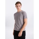 gmg firenze Gmg Fırenze Gri Erkek Slim Fit T-Shirt GU26MSS03003