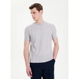 gmg firenze Gmg Fırenze Gri Melanj Erkek Slim Fit Triko T-Shirt GU26MSS03007