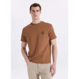 gmg firenze Gmg Fırenze Karamel Erkek Regular Fit T-Shirt GU26MSS03025