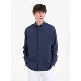 gmg firenze Gmg Fırenze Lacivert Erkek Düğmeli Regular Fit Gömlek GU26MSS02212 - Indigo Melanj