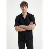 gmg firenze Gmg Fırenze Siyah Erkek Regular Fit Geometrik Desenli Gömlek GU26MSS02204
