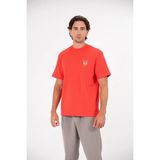 gmg firenze Gmg ve Kalp Baskılı Bisiklet Yaka Erkek T-Shirt - Coral