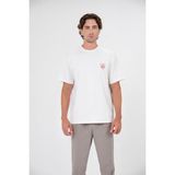 gmg firenze Gmg ve Kalp Baskılı Bisiklet Yaka Erkek T-Shirt - Ekru