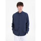 GMG FIRENZE Lacivert Düğmeli Regular Fit Gömlek, S, 5003368370, İndigo Melanj, Erkek