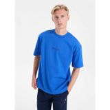 GMG FIRENZE Mavi Regular Fit Yazı Baskılı T-Shirt, L, 5003368448, Saks, Erkek