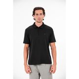 gmg firenze Polo Yaka Fermuarlı Sol Güğsü Baskılı Erkek T-Shirt - Siyah