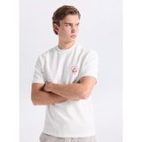 GMG FIRENZE Regular Fit Logo Baskılı T-Shirt, S, 5003368438, Ekru, Erkek