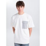 GMG FIRENZE Regular Fit Logo Baskılı T-Shirt, S, 5003368481, Ekru, Erkek