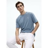 GMG FIRENZE Regular Fit Nakışlı T-Shirt, M, 5003368425, Mavi, Erkek