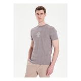 GMG FIRENZE Slim Fit Geometrik Desenli T-Shirt, M, 5003368406, Vizon, Erkek