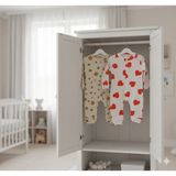Gmn Collection 2'li Arı ve Kalp Figürlü Çıtçıtlı Bebek Zıbın Seti - Beyaz - 1 Ay
